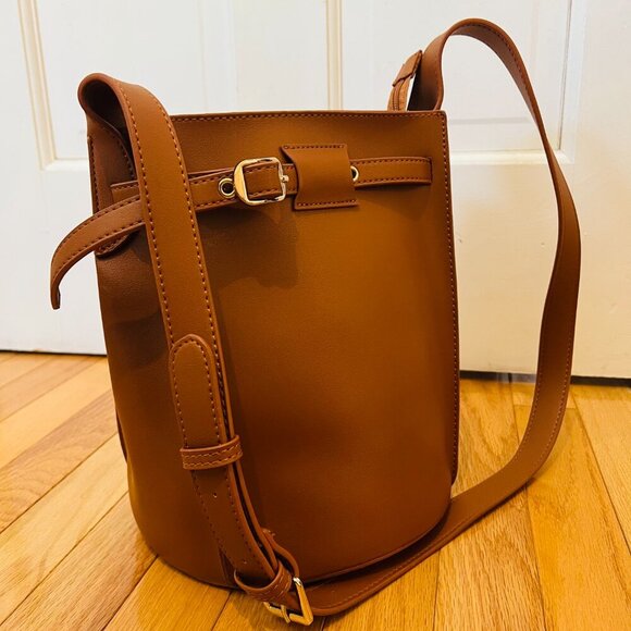 KATIE Q Celine Style Bucket Bag Leather Brown BRAND NEW - Picture 13 of 16